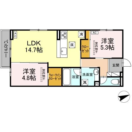 ディーソルビア石塚町 Aの間取り