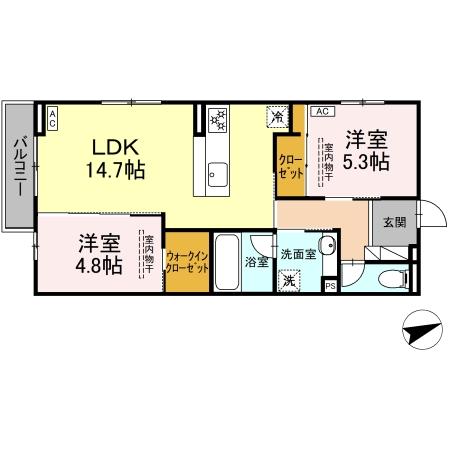 ディーソルビア石塚町 Aの間取り