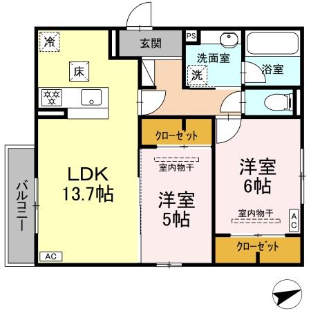 ディーソルビア石塚町 Bの間取り
