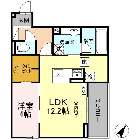 新川の完工年月(2026年8月)築の賃貸アパートの間取り