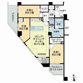 ミオカステーロ京王稲田堤2の間取り