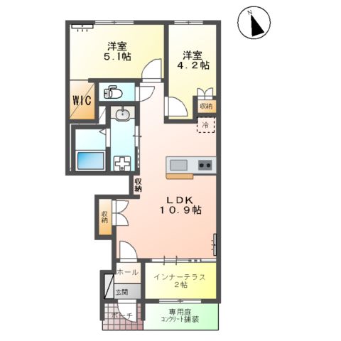 仮)博多区三筑新築アパートの間取り