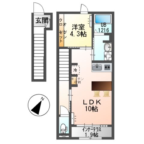 ワイズスクエア01(Y’s square01)の間取り