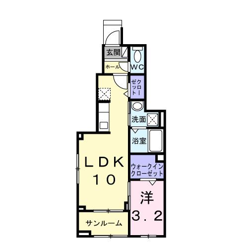 雀宮町アパート(028256101)の間取り