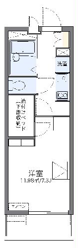 レオパレスストゥーディオの間取り