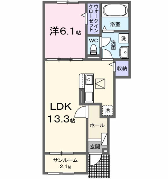 パークアクシス藤岡・Dの間取り