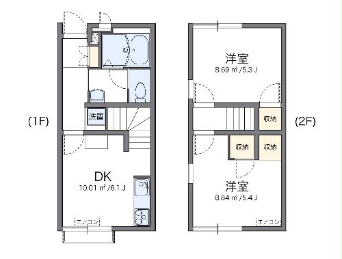 レオパレスベルヴィ旭ヶ丘の間取り