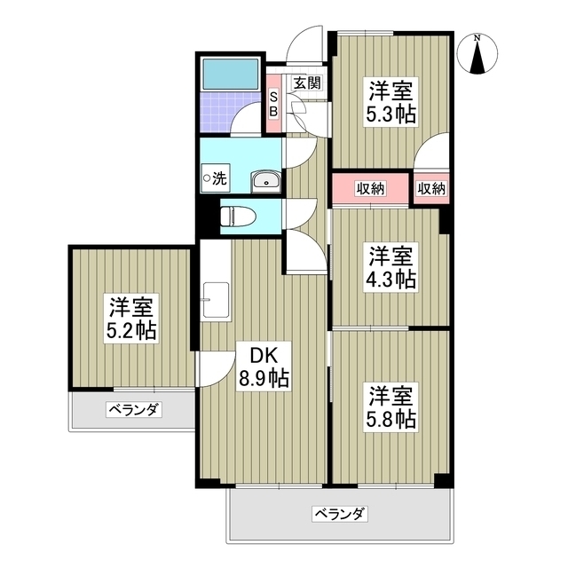 シャトレ海老沼の間取り