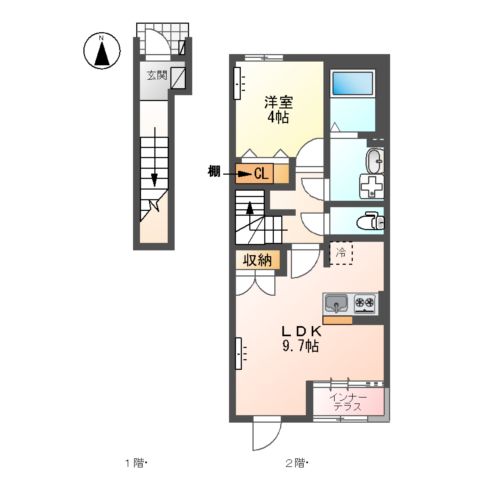 岐阜市北鶉H様6期新築アパートの間取り