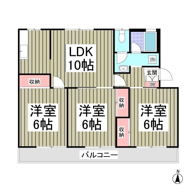 レインボーハウス4号棟の間取り