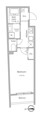 池袋本町の完工年月(2021年3月)築の賃貸マンションの間取り