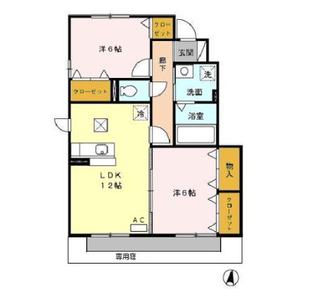 ロイヤルタウン染地台 Bの間取り