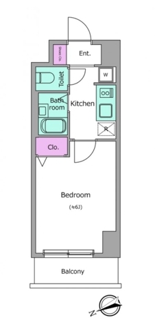 湊町の完工年月(2008年10月)築の賃貸マンションの間取り