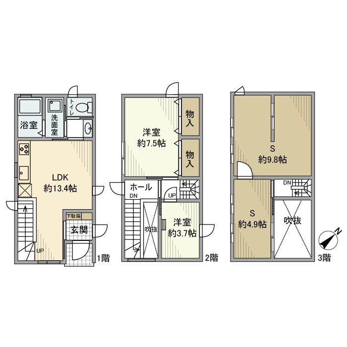 若葉戸建の間取り