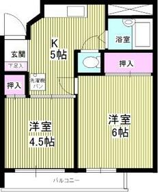 中幸町の完工年月(1988年1月)築の賃貸マンションの間取り