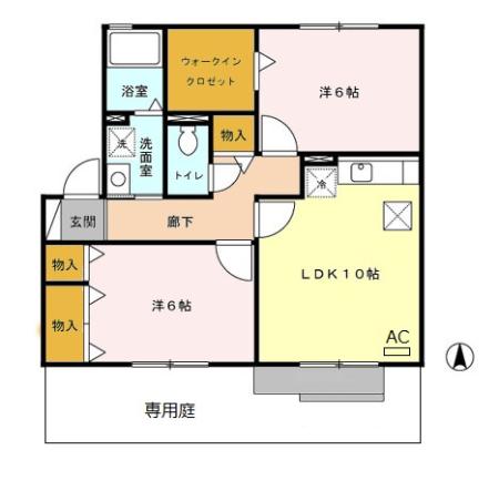 スカイウェーブ Bの間取り