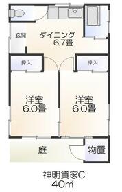 神明貸家の間取り