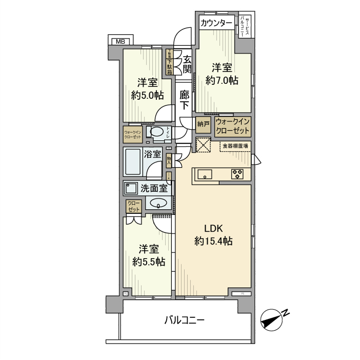 サングランデ東松戸の間取り
