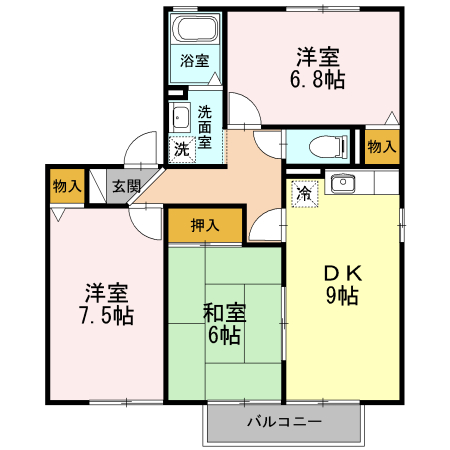 レジデンスかとう B棟の間取り