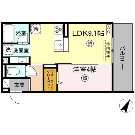 D-ROOMサンライズ A棟の間取り
