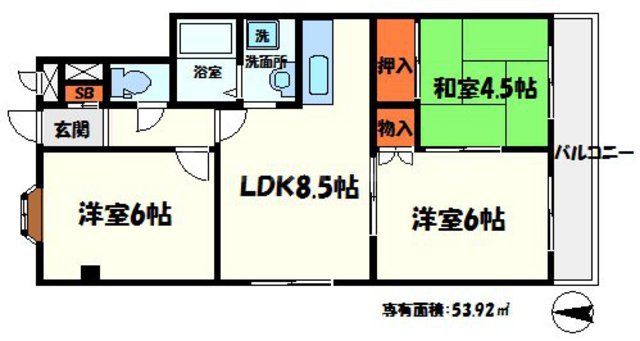 第一寺方ハイツの間取り