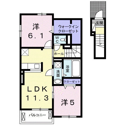 スターブル小和田 Ⅱの間取り