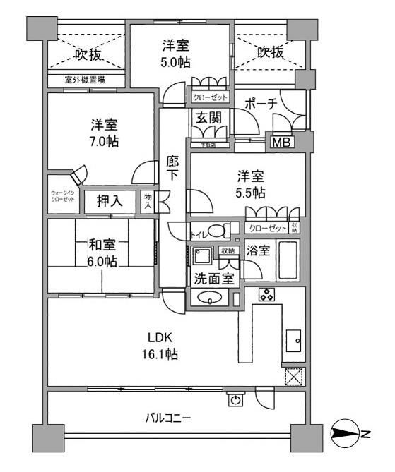 マスターズゲート吹田・片山公園の間取り