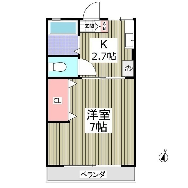 カトレアA荘の間取り