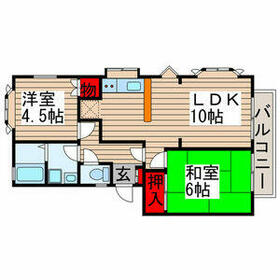 サンハウス今井D棟の間取り