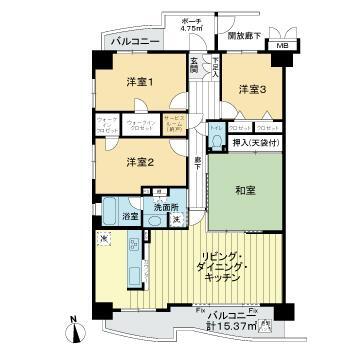 ベルシャトゥ東浦和の間取り