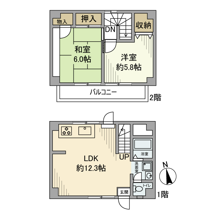 東習志野テラスハウスの間取り