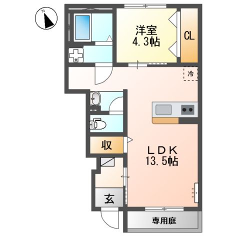 仮称)稲城市大丸 新築アパートの間取り