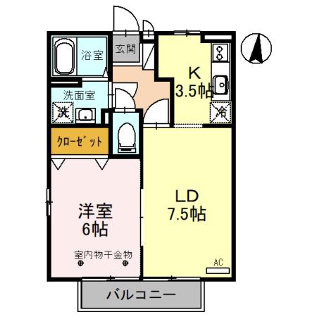 クレイン　Ａ/Ｂ/Ｃの間取り