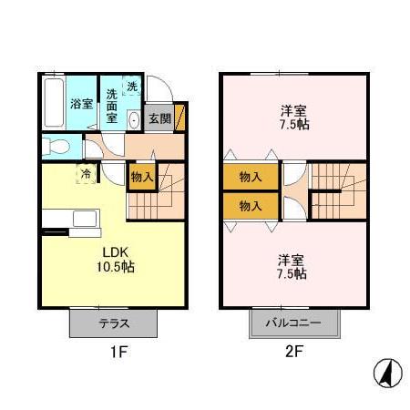 キャトルセゾン Eの間取り