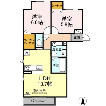 シンディパレス/ハートンD ハートンDの間取り