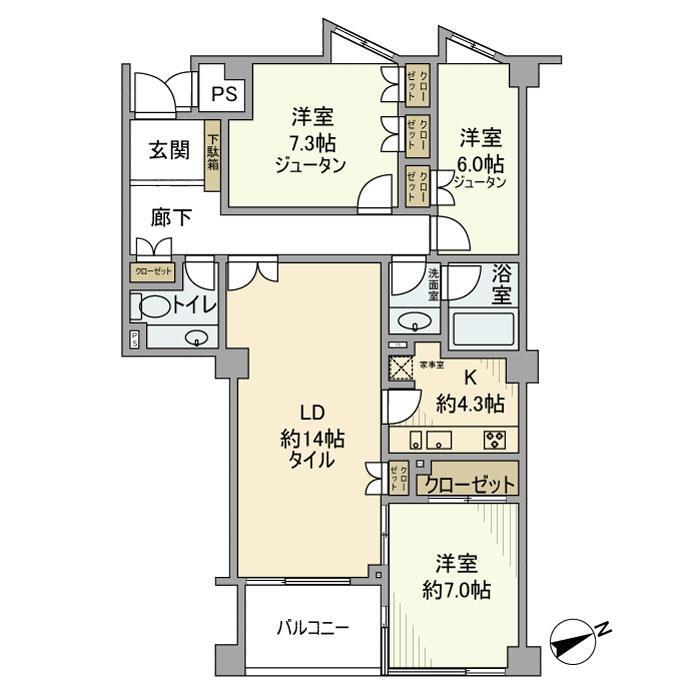 プレステージ浜田山の間取り