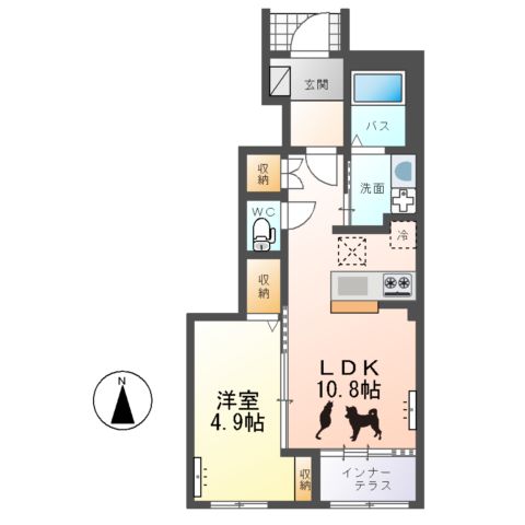 仮)ひたちなか市勝倉新築アパートB棟の間取り