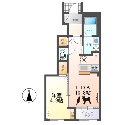仮)ひたちなか市勝倉新築アパートB棟の間取り
