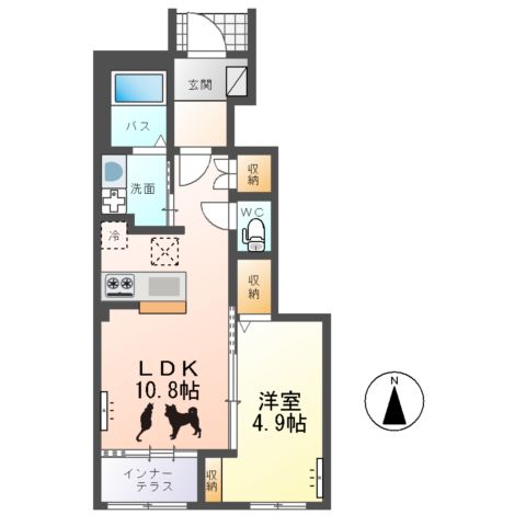 仮)ひたちなか市勝倉新築アパートB棟の間取り