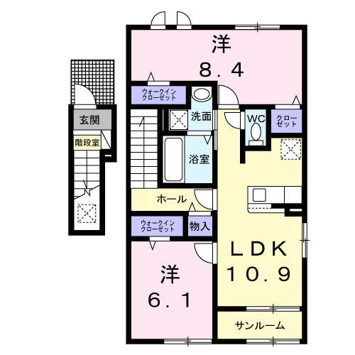オコトベース Aの間取り