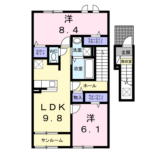 オコトベース Aの間取り
