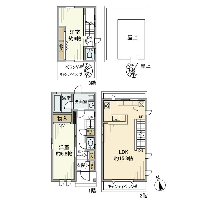 南長崎戸建の間取り