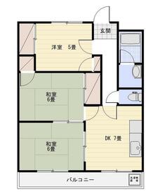 尾野スカイハイツ2の間取り