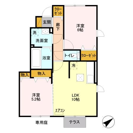 カーサ・ドマーニ　Ｂの間取り