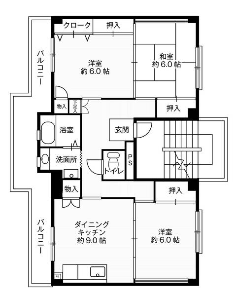 ビレッジハウス大島1号棟の間取り