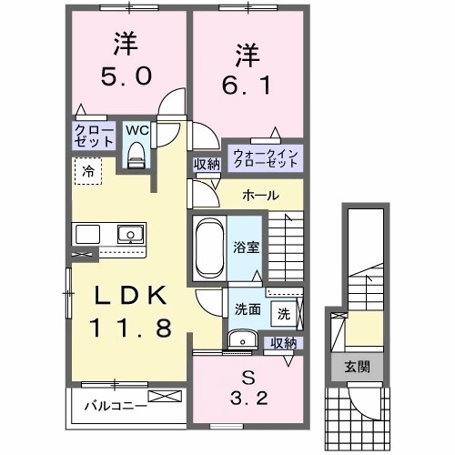 カレント レジデンス 下増田Ⅰの間取り