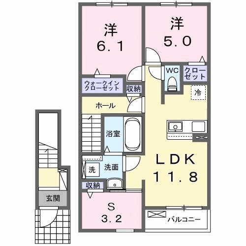 カレント レジデンス 下増田Ⅱの間取り