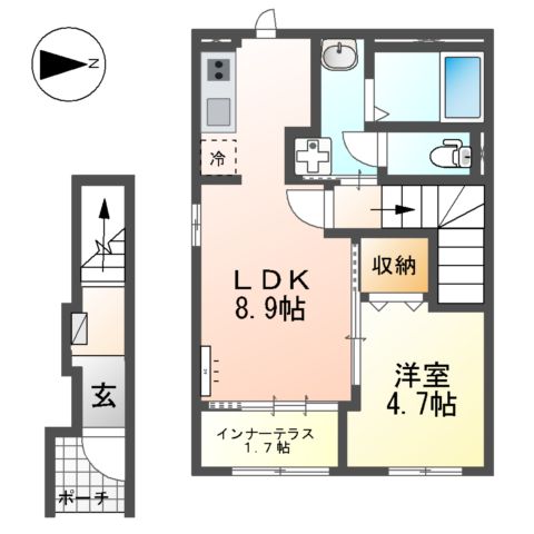 みよし市打越町北屋敷新築アパートの間取り