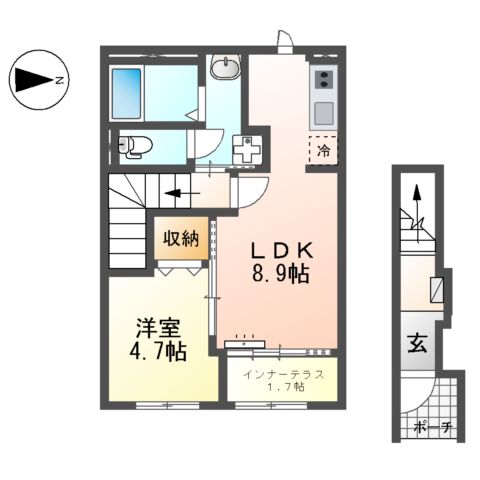 みよし市打越町北屋敷新築アパートの間取り