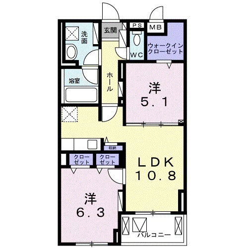 コンフォール山内 FKの間取り
